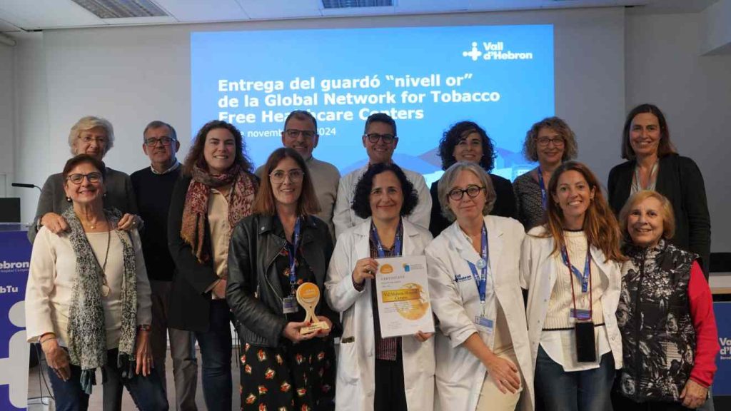 L’Hospital Universitari Vall d’Hebron assoleix el ‘nivell or’ de la Global Network for Tobacco Free Healthcare Centers